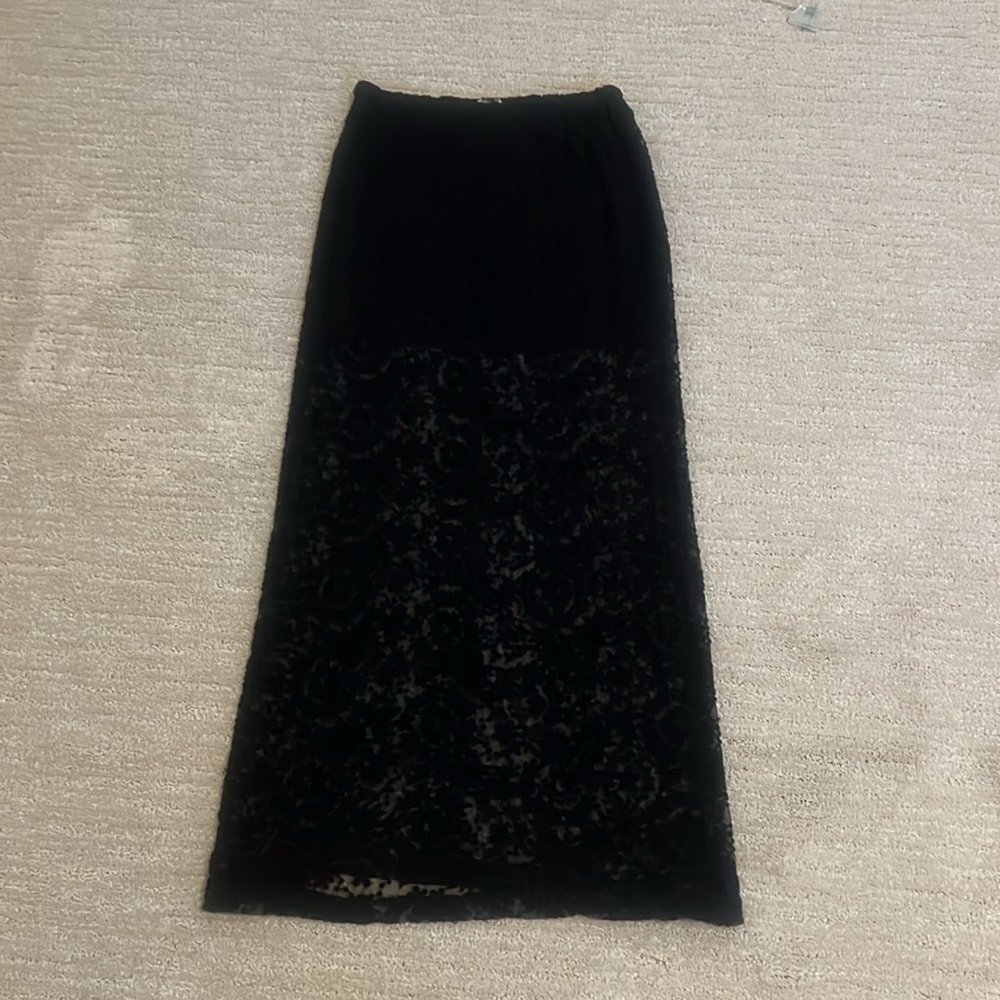 Hard Tail black all over lace skirt